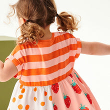 Load image into Gallery viewer, S1803DS-Summer European and American style strawberry cotton short-sleeved dress