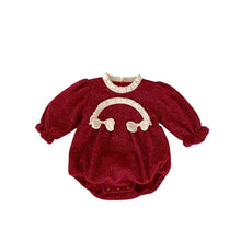 Load image into Gallery viewer, H10352LS-Winter Plus Velvet New Year Bowknot Bodysuit