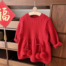 Load image into Gallery viewer, AQ024DS-Cute Thickened Girls Solid Color New Year Greetings Dress