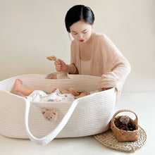 Load image into Gallery viewer, yt006AC-Portable pure cotton woven Nordic style baby basket sleeping basket