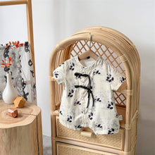 Load image into Gallery viewer, 2402360LS-Summer new Chinese style short-sleeved pure cotton thin crawling suit