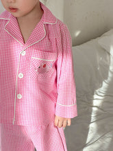將圖片載入圖庫檢視器 CJ260869TG-春秋季兒童純棉格子家居兩件套