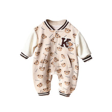 Load image into Gallery viewer, 2401249LS-Spring buttoned letter bear climbing suit