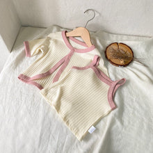 Load image into Gallery viewer, Y8413KTG- Summer Thin Large Pierced Edge Camisole Vest + High Waist Belly Protecting Large PP Pants + Long Sleeve Empty Cardigan Set