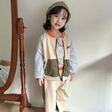 Load image into Gallery viewer, C85070TG-Baby sports color matching casual sweatshirt jacket and pants two-piece set