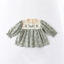 Load image into Gallery viewer, D23200LS-Autumn embroidered small floral lace collar long-sleeved bodysuit & suit