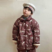 Load image into Gallery viewer, D83563PCW-Winter plus velvet three-layer padded parent-child home clothes set