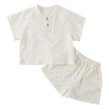 Load image into Gallery viewer, XZ250310JG-Summer thin cotton gauze home upper and lower set