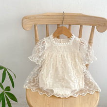 Load image into Gallery viewer, k2689LS-Sweet princess short-sleeved mesh baby jumpsuit