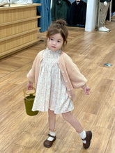 Load image into Gallery viewer, x2696DS-Autumn Korean Floral Dress & Puff Sleeve Knitted Sweater Jacket