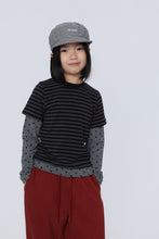 Load image into Gallery viewer, BB2628PCW-秋日條紋波點假兩件上衣