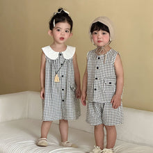 Load image into Gallery viewer, XZ260912TG-夏季格紋兄妹套裝