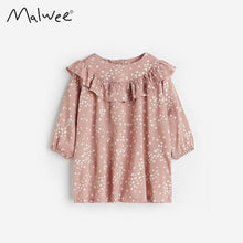 Load image into Gallery viewer, 8944DS-Autumn European and American children's round neck small flower long sleeve dress