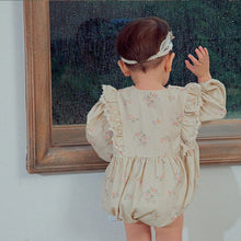 Load image into Gallery viewer, Y9309LS-Autumn Puff Sleeve Small Floral Newborn Baby Clothes