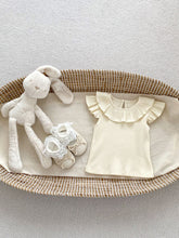 Load image into Gallery viewer, H10096SE- Summer flying sleeves lotus leaf collar solid color ribbed top & floral pants