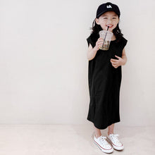 Load image into Gallery viewer, 22007PCW-Japanese style short-sleeved open X-shaped versatile knitted long skirt parent-child outfit