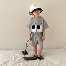 Load image into Gallery viewer, X83630TG-Summer loose cotton big eyes short-sleeved top + shorts two-piece set
