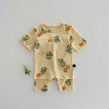 Load image into Gallery viewer, 53106TG-Korean version of small animal print short-sleeved two-piece suit