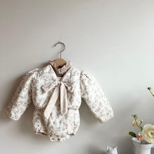 Load image into Gallery viewer, Y7322SE-Floral tie-front quilted warm coat (pre-sale and delivery in early December)