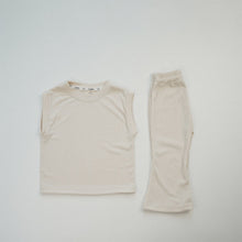 將圖片載入圖庫檢視器 24047TG-夏日韓版冰絲上衣+闊腿褲純色涼感套裝