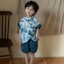 Load image into Gallery viewer, X86015TG-Summer Chinese landscape print suit & dress