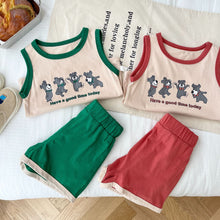Load image into Gallery viewer, AT027TG-Korean style simple children's vest shorts two-piece suit