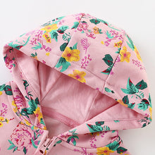 Load image into Gallery viewer, 9034SE-Autumn and winter floral zipper hooded long-sleeved jacket