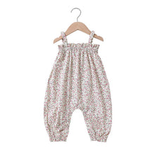 Load image into Gallery viewer, D23083LS-Summer children's thin floral sling sleeveless long climbing + hat two-piece set