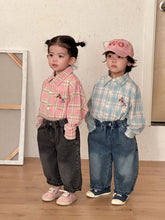 Load image into Gallery viewer, CC260820SE-春秋季刺繡小馬格紋長袖襯衫