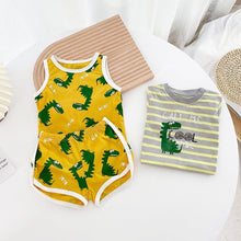 Load image into Gallery viewer, BRS1046LS-Summer Korean style vest dinosaur cotton shorts two-piece set