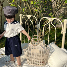 Load image into Gallery viewer, 23143TG-Summer Navy Collar Short Sleeve Shorts Set & College Style Dress