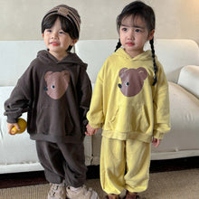Load image into Gallery viewer, Q83230TG- Spring and Autumn Hooded Sports Plus Velvet Sweater + Trousers Two-piece Set