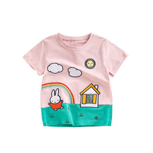 Load image into Gallery viewer, 8114SE-malwee summer European and American children's sun round neck short-sleeved top