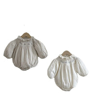 Load image into Gallery viewer, Y9315LS-Autumn small lapel retro flower embroidery bodysuit