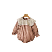 Load image into Gallery viewer, Y9306LS-Spring lace large lapel bodysuit