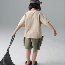 Load image into Gallery viewer, BB-2413SE-Spring and summer contrast color children's patchwork printed short-sleeved T-shirt