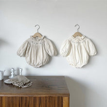 Load image into Gallery viewer, Y9315LS-Autumn small lapel retro flower embroidery bodysuit