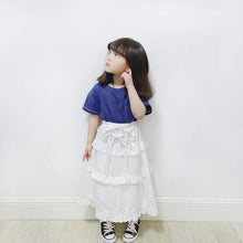 Load image into Gallery viewer, 23028PCW-Japanese style black and white high waist ruffle skirt parent-child outfit
