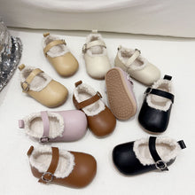 Load image into Gallery viewer, X880AC-Winter solid color Velcro plus velvet warm baby soft bottom non-slip toddler shoes