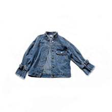 Load image into Gallery viewer, 22065SE-Japanese style tassel lace-up loose wrinkled denim jacket