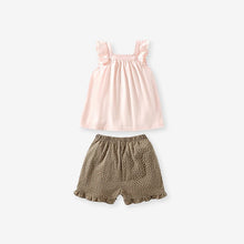 Load image into Gallery viewer, 22027TG-Little mave European and American cute knitted cotton vest girl suit