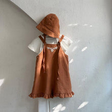 Load image into Gallery viewer, Y5408LS-Summer thin embroidered suspenders lace lotus leaf short skirt overalls