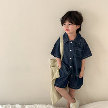 Load image into Gallery viewer, X86033TG- Summer casual denim brother and sister outfit