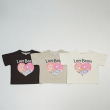 將圖片載入圖庫檢視器 24096PCW-夏裝韓版寬鬆愛心熊親子上衣【許願款】