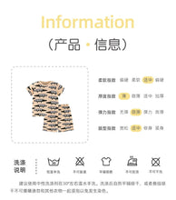 Load image into Gallery viewer, 9564TG-Summer European and American children's crocodile casual print round neck top + elastic waist shorts two-piece set