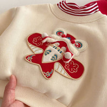 Load image into Gallery viewer, AY718SE-Winter children's plush embroidered New Year's greetings top