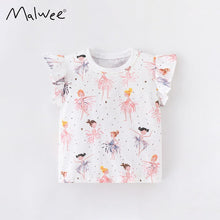 Load image into Gallery viewer, 9237SE-malwee small and medium girls round neck printed top
