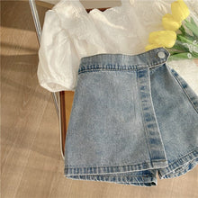 Load image into Gallery viewer, 80D134PA-Korean style fake two-piece summer fashion denim skirt pants