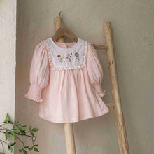 Load image into Gallery viewer, Y6321DS-Long-sleeved lace exquisite embroidered flower princess dress + hat