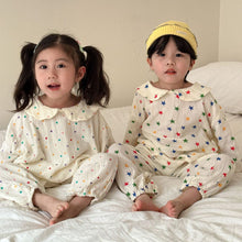 Load image into Gallery viewer, C83187JG-Spring long-sleeved cotton double-layer yarn home top + trousers